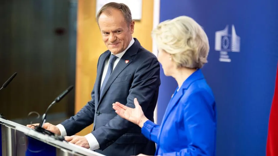 Donald Tusk i Ursula von der Leyen / Źródło: Lukasz Kobus / European Union, 2023 / EC - Audiovisual Service, Attribution, via Wikimedia Commons